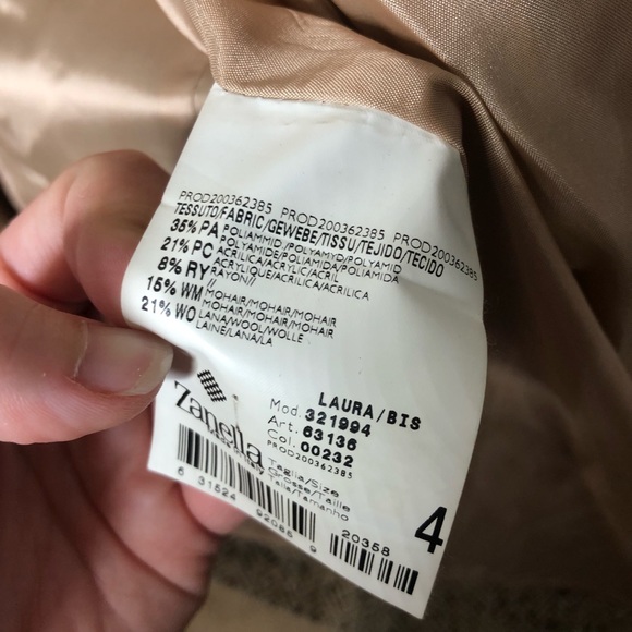 Zanella Laura tweed mohair wool button up career office blazer - Picture 2 of 4